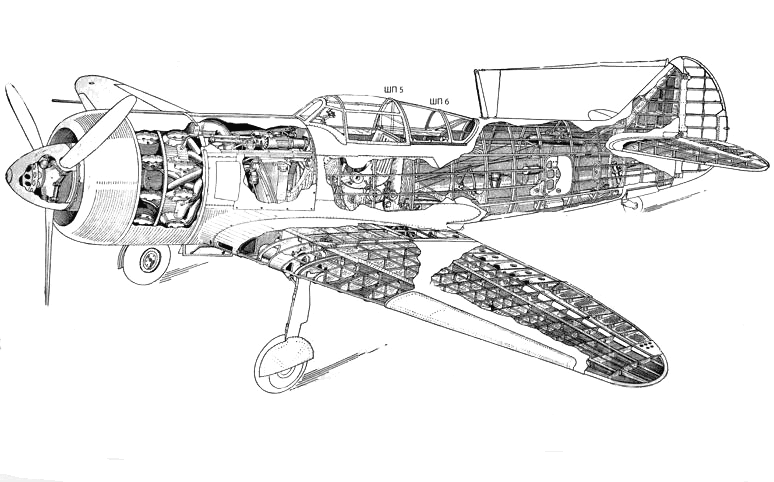 Схема истребителя Ла-7