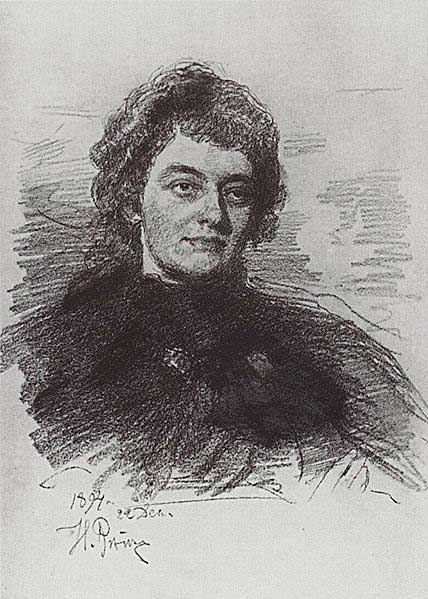 З. Гиппиус на рисунке И. Репина, 1894 год.