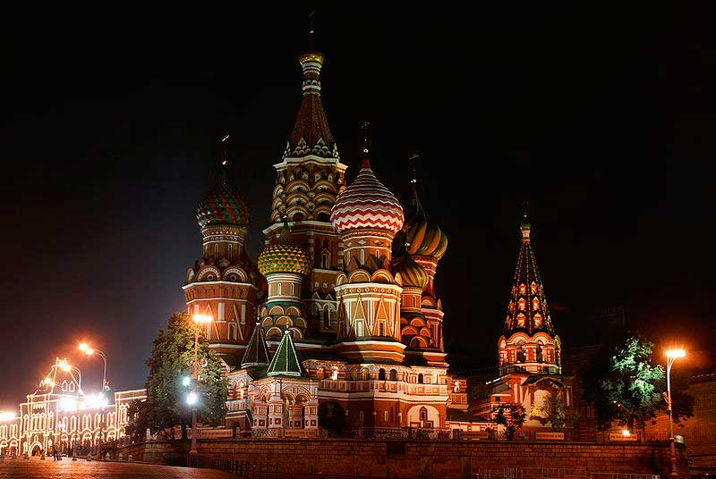 Собор Василия Блаженного ночью