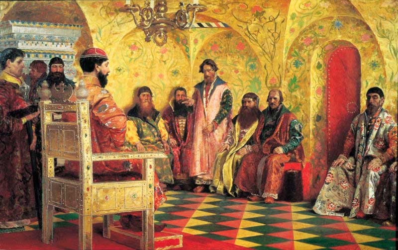 Михаил Фёдорович на собрании боярской думы (Андрея Рябушкин, 1893)