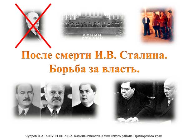 Презентация на тему После смерти И В Сталина Борьба за власть