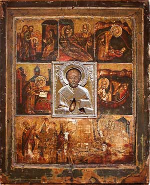 Великорецкая икона Николая Чудотворца (икона из Свято-Серафимовского собора, XVI век) Великорецкая икона Николая Чудотворца (икона из Свято-Серафимовского собора, XVI век)