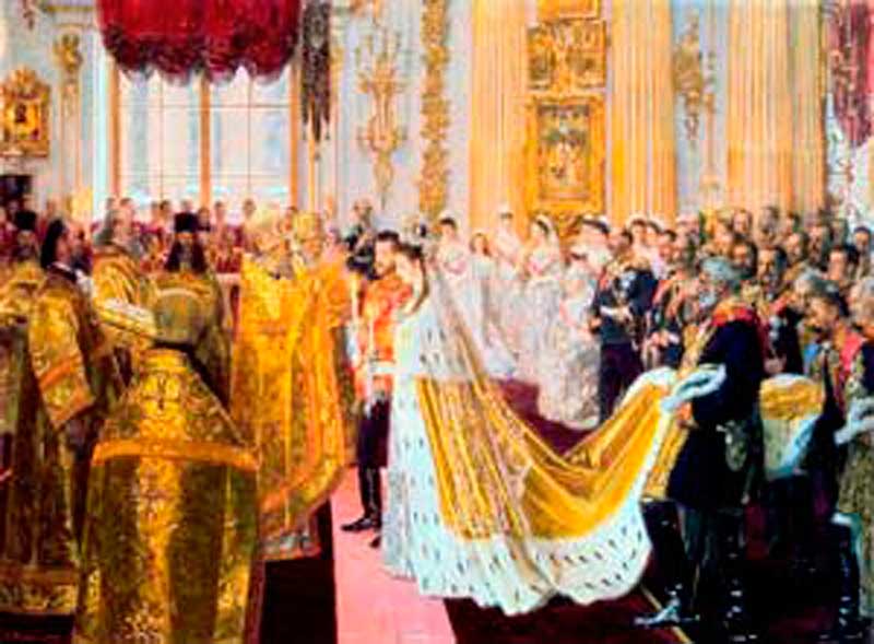 Венчание императора Николая II и великой княжны Александры Фёдоровны (1894). Венчание императора Николая II и великой княжны Александры Фёдоровны (1894).