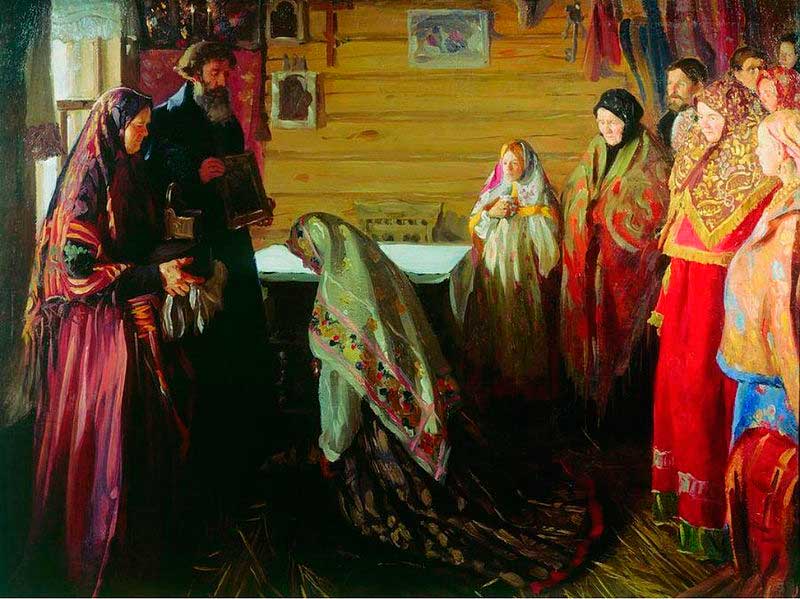 И. Куликов. Старинный обряд благословения невесты в городе Муроме. 1909 И. Куликов. Старинный обряд благословения невесты в городе Муроме. 1909