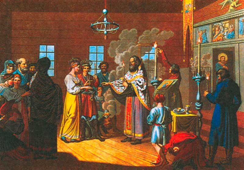 Русская православная свадьба. Гравюра 1812 года Русская православная свадьба. Гравюра 1812 года