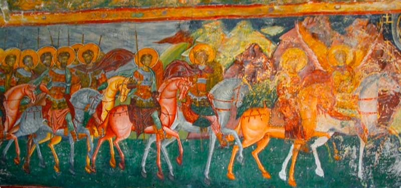 Фреска в церкви Святого Креста в Пэтрэуци (Румыния), конец XV века Фреска в церкви Святого Креста в Пэтрэуци (Румыния), конец XV века